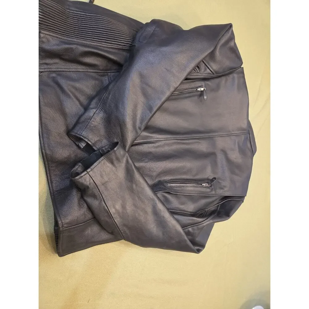 First Classics Classic Leather Gear Men’s Size XL Black Leather Jacket w/Liner
